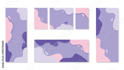 Abstract Purple Pink Shapes Collection.