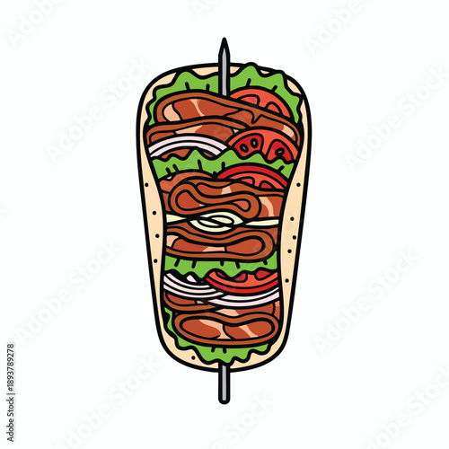Delicious Doner Kebab Illustration