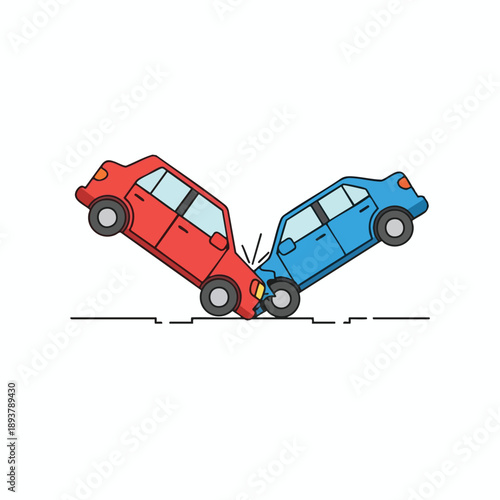 Two Cars Colliding on Road