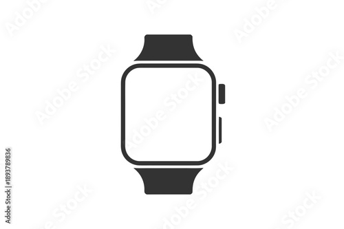 A minimalist vector graphic of a smartwatch with a sleek design