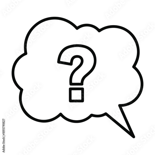 Thought bubble with question mark Vector