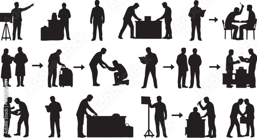 Silhouette of people working in an office setting together