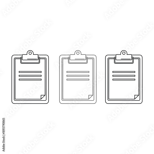 Three clipboards with documents Vector