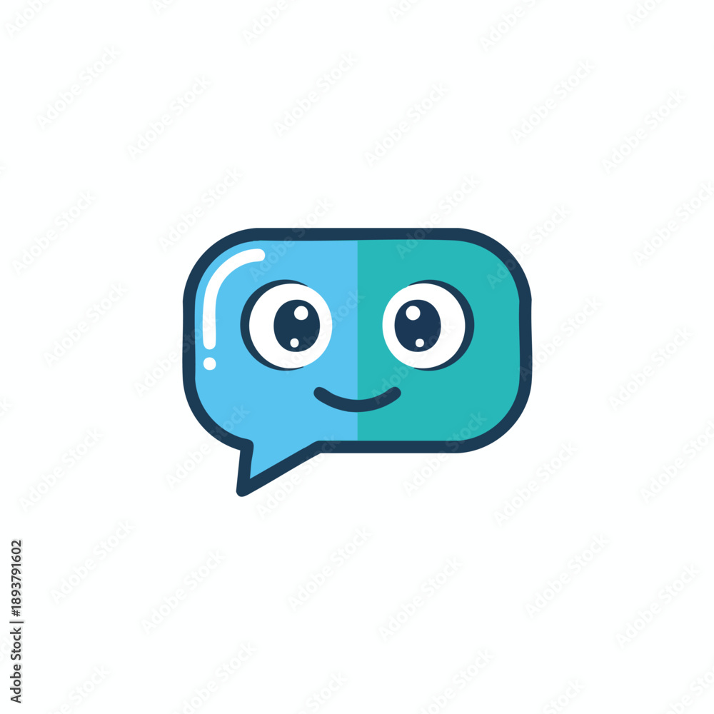 Obraz premium Smiling Cartoon Speech Bubble Icon