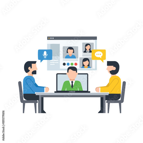 Business Team Discussing Project Online