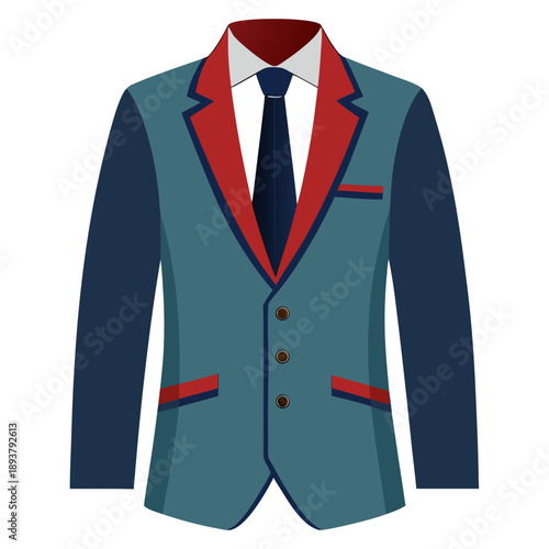 Elegant business suit with stylish jacket and tie
