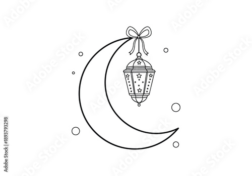 Elegant moon pendant lamp Vector