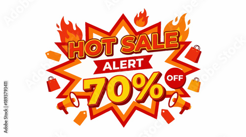 70% Off Promotional Graphic with Eye-Catching Design