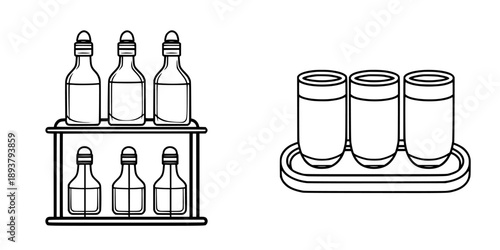 Elegant Bottle Display - Minimalist Condiment Caddy