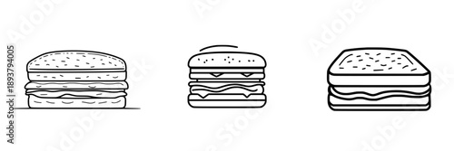 Classic BLACK & WHITE sandwich art, clean simplicity