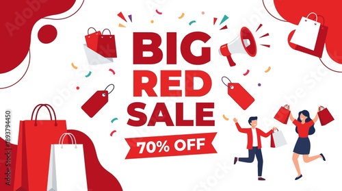 Shopping Discounts in a Vibrant Graphic Setting