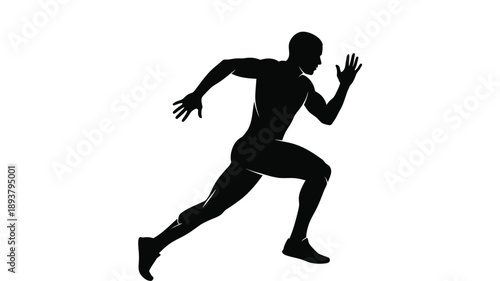 a black silhouette of a man running in a sprinting position silhouette