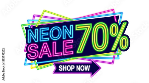 70% Off Signage Promotion in Graphic Design Style