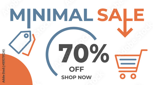 70% Off Shopping Promotion in Graphic Design Style