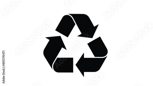 Black recycling symbol on white background a powerful environmental message silhouette