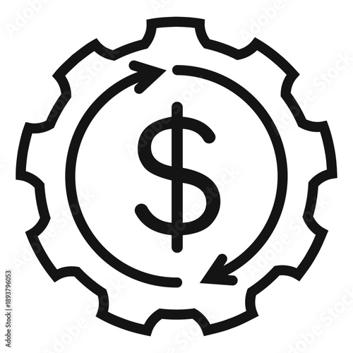 Financial technology icon, fintech symbol