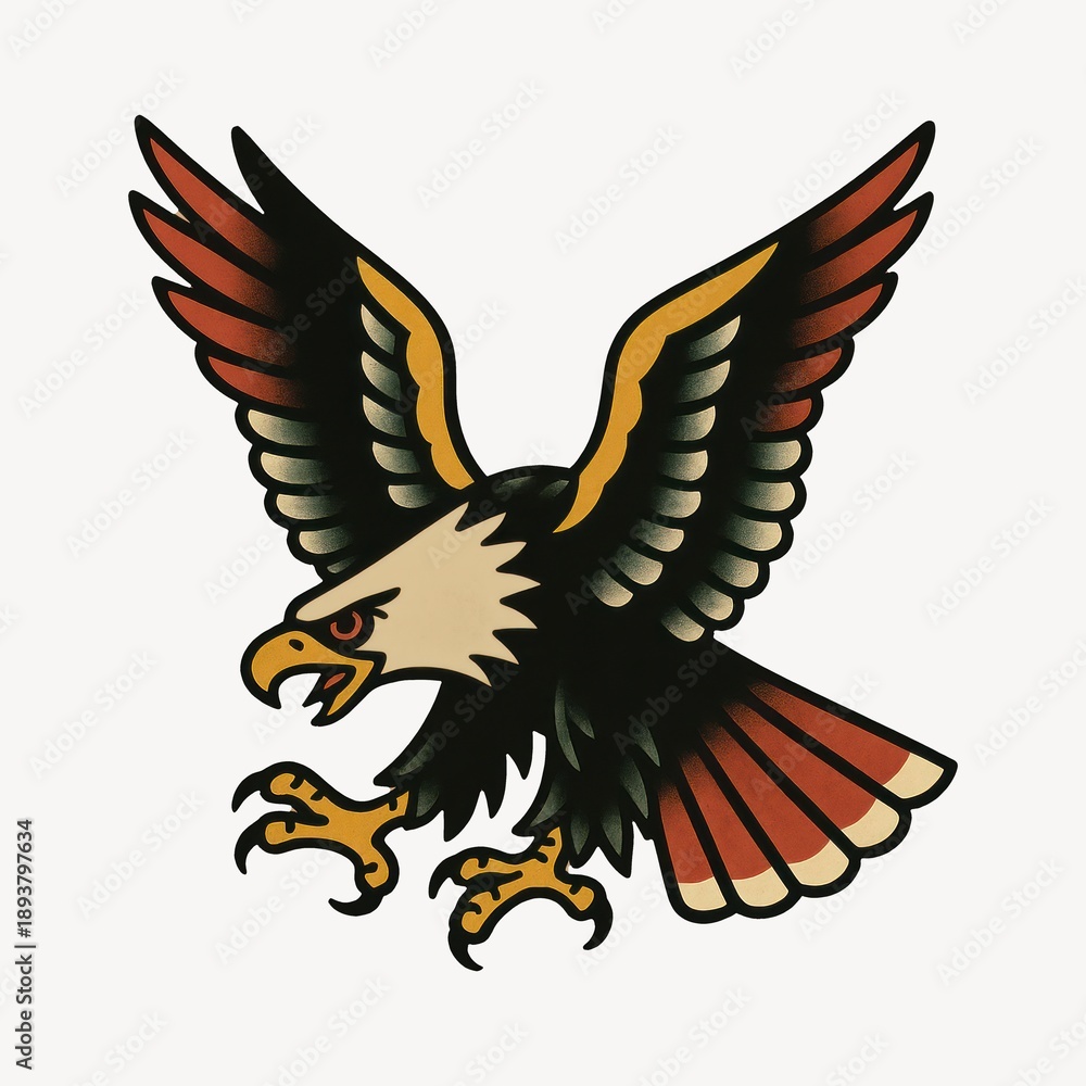 Naklejka premium Vintage eagle tattoo design