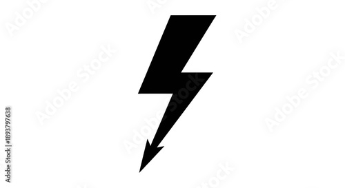 Simple black high voltage warning symbol on a clear white background