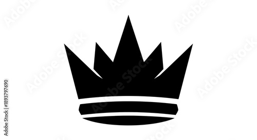 Minimalist black silhouette of a crown icon on a clean white background