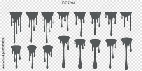 Ink drip and blob paint, splatter and splash set. Black dripping ink. ink seamless pattern. Liquids dripping paint drop. Various dripping black paint