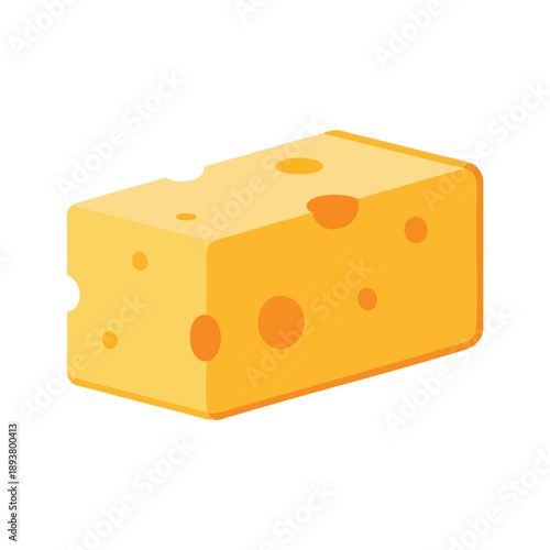 Vibrant Yellow Cheese Block with Holes