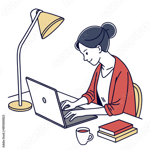 Woman working on laptop