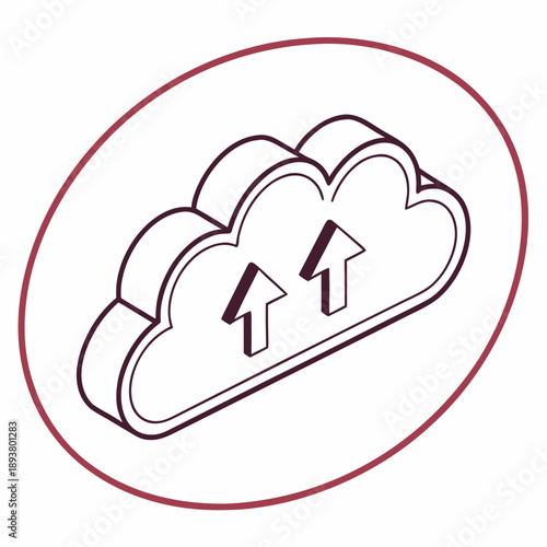 Cloud with upward arrows