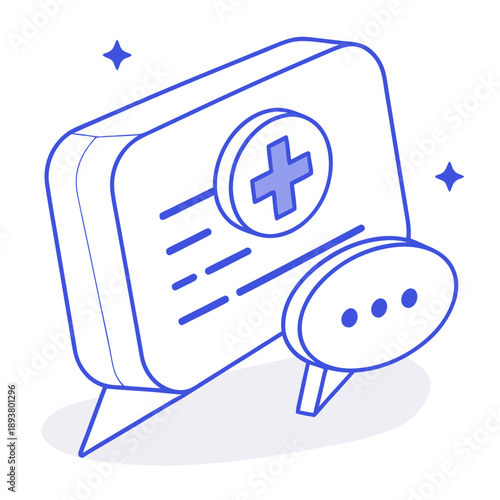 Medical document with communication bubble