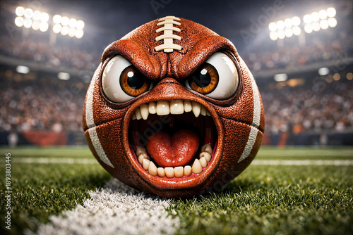 Angry American Football Character. SuperBowl Concept Image