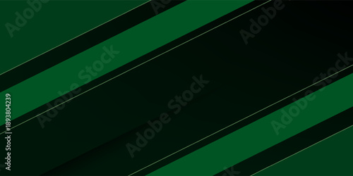 Abstract dark green overlap shadow and lines background. Papercut template vector with straight line and shapes. Dark green background with trendy pattern design. Eps10 vector