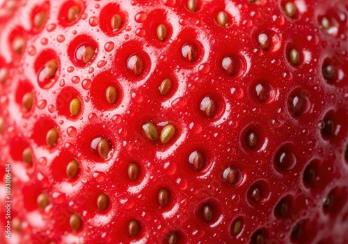 Wallpaper Mural Close-Up of Juicy Red Strawberry with Water Drops on Surface Showing Freshness and Detail Torontodigital.ca