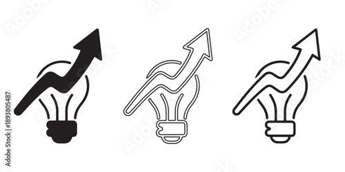 Innovation's Ascendancy: A symbolic representation of a light bulb entwined with an upward trending arrow, embodying growth, innovation, and the power of ideas.