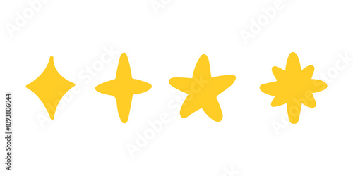 Set of hand drawn vector stars, doodle style
