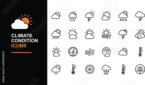 Professional swimming pool line icon set featuring pool ladders, diving boards, water slides, swimmers, beach umbrellas, and summer vacation recreation symbols for design.