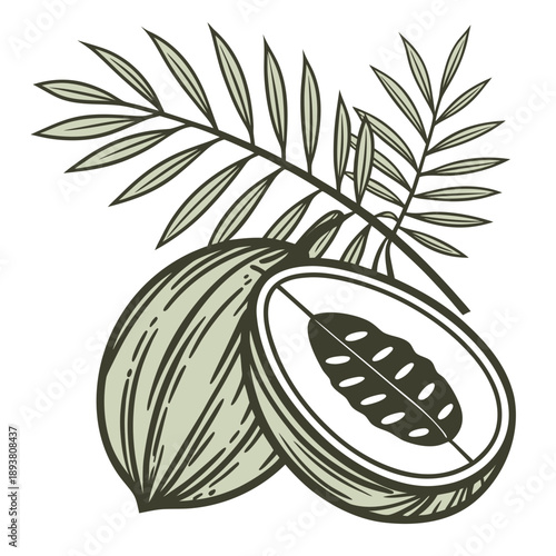 Illustration of a cocoa pod