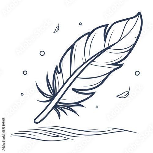 Feather floating in air