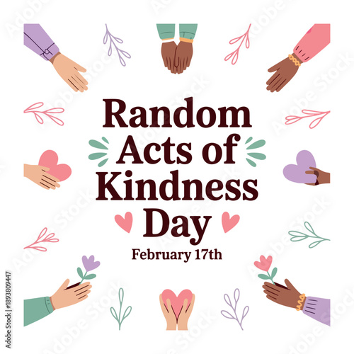 February 17 Random Acts of Kindness Day – Modern Banner, Poster & Background
