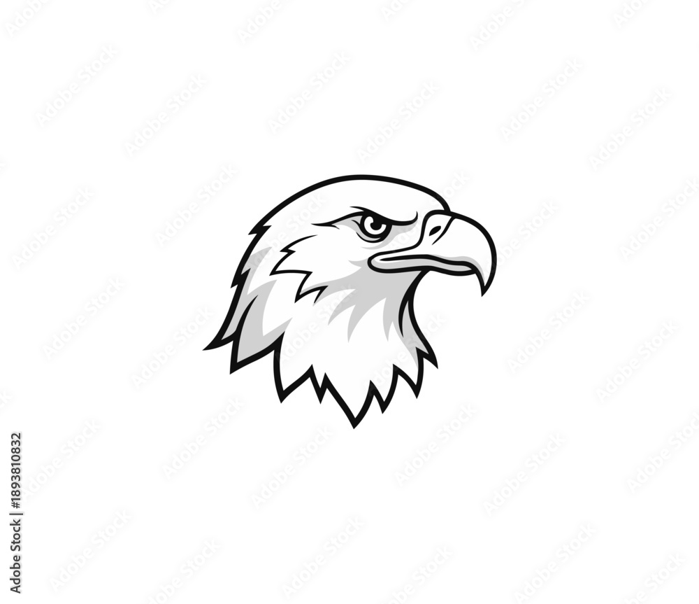 Obraz premium Eagle head illustration on black background