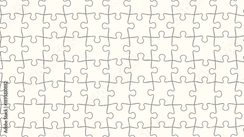 Jigsaw puzzle pieces connected forming complete picture on white background
