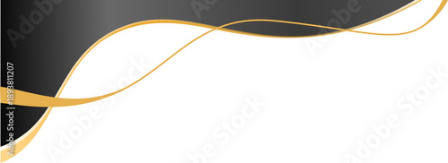 Elegant Black and Gold Abstract Wave Border Collection