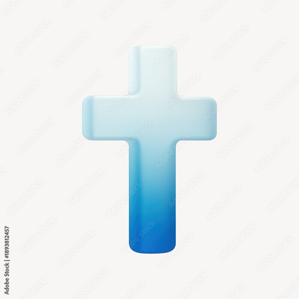 Fototapeta premium Blue gradient Christian cross
