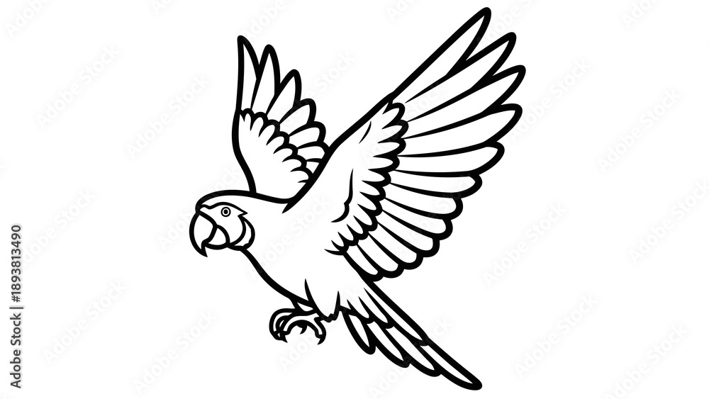 Obraz premium Parrot flying in the air with outstretched wings