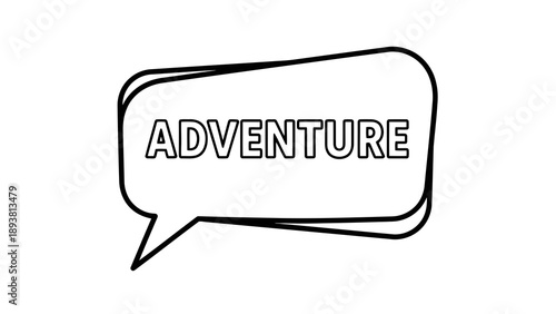 Adventure speech bubble icon on white background