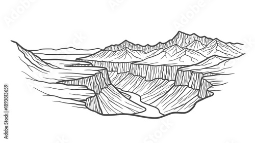 Mountain landscape with cliff and valley
