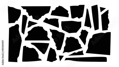 Cracked surface with broken pattern