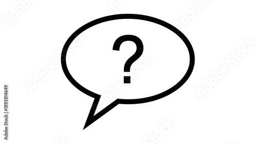 Question mark inside a speech bubble