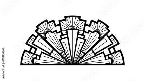 Elegant hand fan illustration on white background