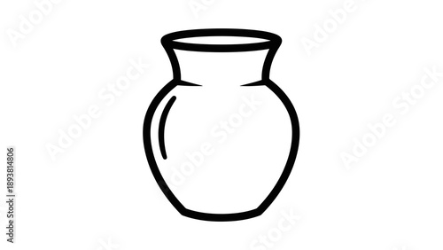 Simple black outline of a vase