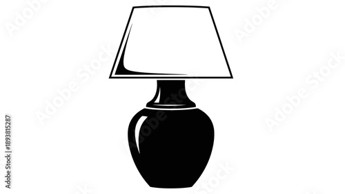 Simple black table lamp illustration