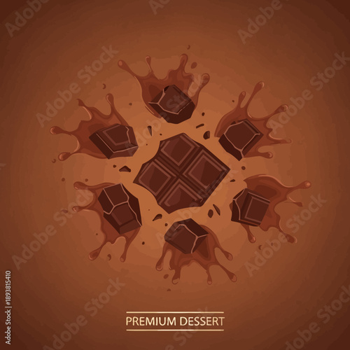 Chocolate Bars and Melting Chocolate Dessert